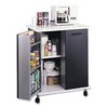 Safco Refreshment Stand, Engineered Wood, 9 Shelves, 29.5 in. x 22.75 in. x 33.25 in, Black/White 8963BL